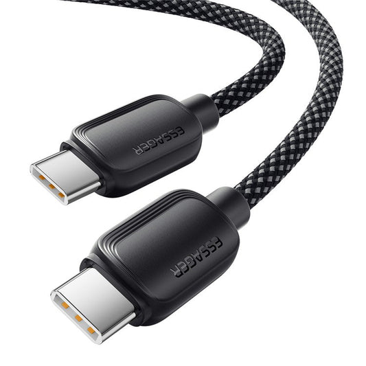ESSAGER 3m C-C 100W Data Cable Type-C to Type-C Phone Fast Charging Cord - Black
