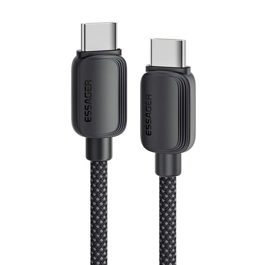 ESSAGER 1m C-C 100W Type-C to Type-C Fast Charging Cable Data Transmission Cord - Black