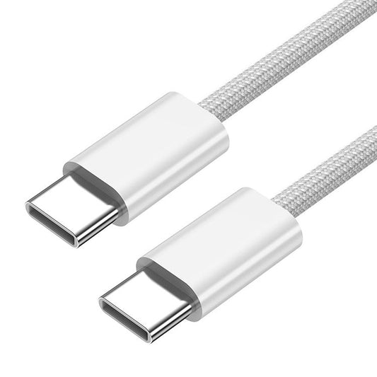 UC-072-SL-2.0M 65W Fast Charging Cable Type-C Male to Type-C Male USB 2.0 Data Cord (OD=3MM) - White