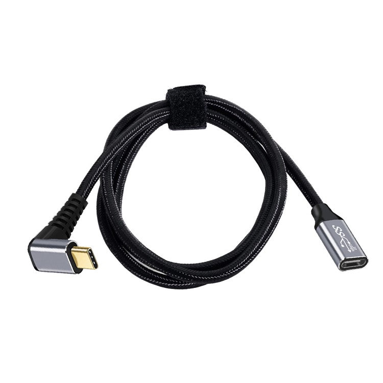 UC-058-UP-2.0M 2m 90-Degree Angled USB-C USB 3.1 Male to Female Extension Cord Aluminum Alloy Connector Data Cable