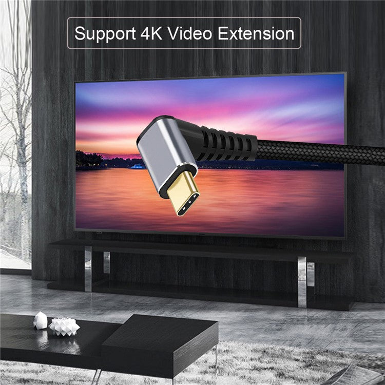 UC-058-UP-3.0M 3m 90-Degree Angled USB-C USB 3.1 Male to Female Cord Aluminum Alloy Connector Extension Cable