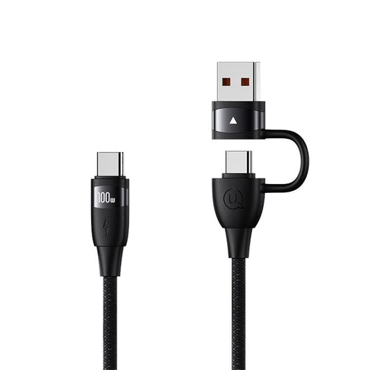 USAMS US-SJ655 U85 2m PD 100W Fast Charging Cable USB-A / Type-C to Type-C Braided Data Cord