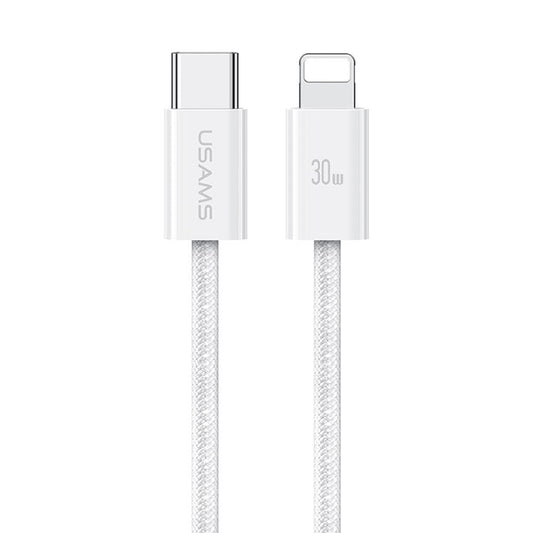 USAMS US-SJ657 U86 1.2m Type-C to Lightning Cable PD 30W Fast Charging Data Cord - White