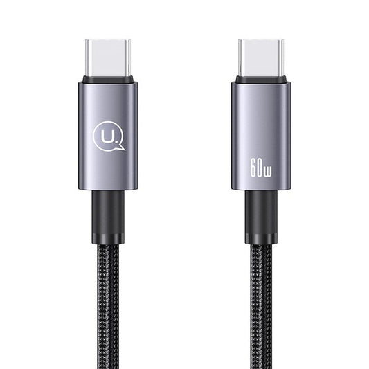 USAMS US-SJ661 Sufeng Series 1.2m Type-C to Type-C Data Cable 60W Aluminum Alloy Fast Charging Cord - Tarnish