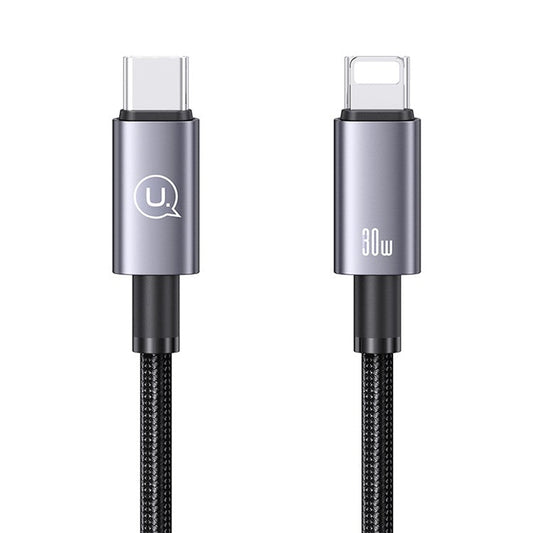 USAMS US-SJ662 Sufeng Series 1.2m Type-C to Lightning 30W Fast Charging Cable Braided Data Cord - Tarnish