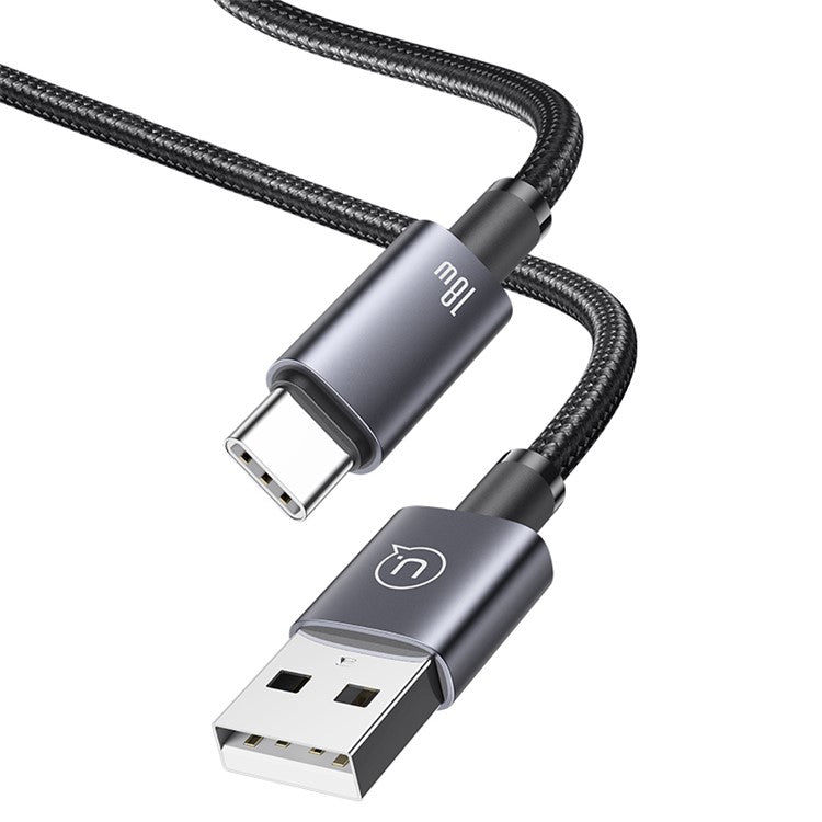 USAMS US-SJ663 Sufeng Series 1.2m USB-A to Type-C 3A Fast Charging Aluminum Alloy Data Cable - Tarnish