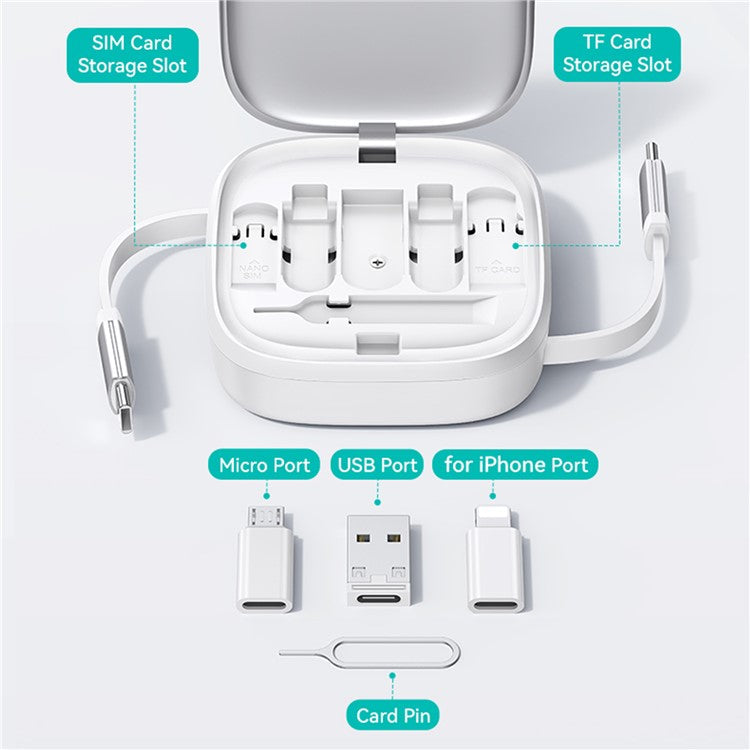 USAMS US-SJ650 U87 1m 60W USB / Type-C to Type-C / Micro / IP Fast Charging Cable with Storage Set Box - Tarnish