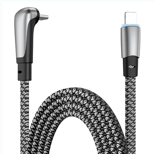 ENKAY 0.5m Angled Type-C to Lightning Charging Cable PD 30W Fast Charging Cable with Indicator Light