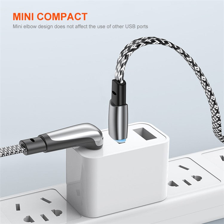 ENKAY 0.5m Angled Type-C to Lightning Charging Cable PD 30W Fast Charging Cable with Indicator Light