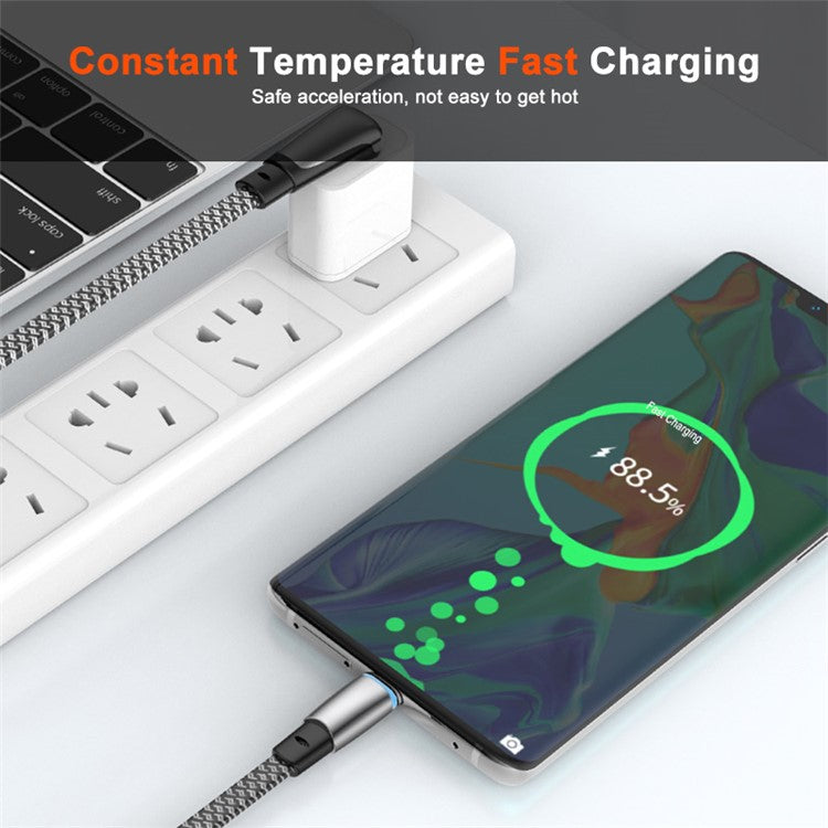 ENKAY 0.5m Angled Type-C to Lightning Charging Cable PD 30W Fast Charging Cable with Indicator Light