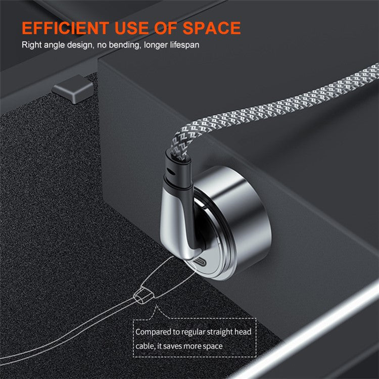 ENKAY 0.5m Angled Type-C to Lightning Charging Cable PD 30W Fast Charging Cable with Indicator Light