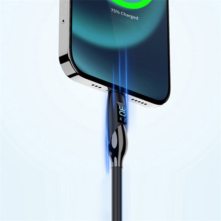 ENKAY 1m USB to Lightning 2.4A Fast Charging Cable LED Display Silicone Charged Data Cord