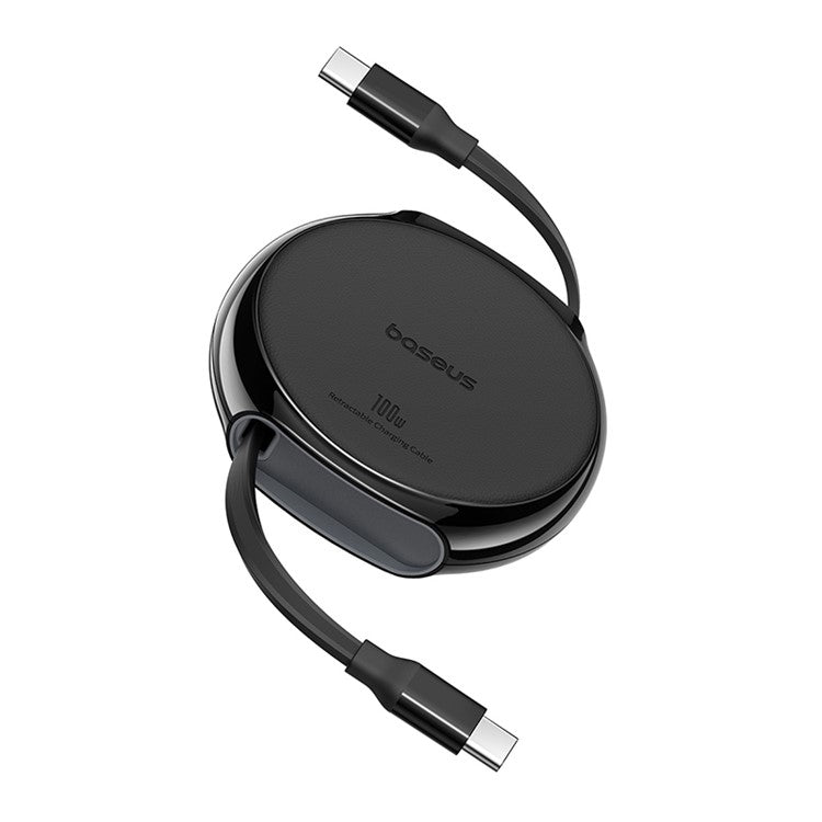 BASEUS Free2Draw 1m 100W Type-C to Type-C Retractable Fast Charging Cable - Black