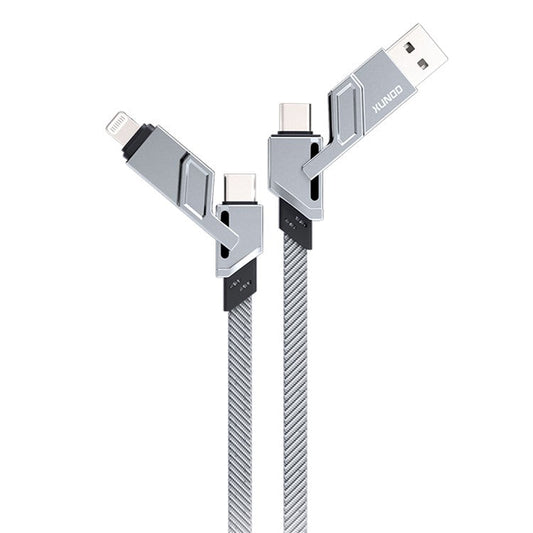 XUNDD XDDC-027 1.5m USB+Type-C+iP+Micro USB Charging Cable Cord - Grey