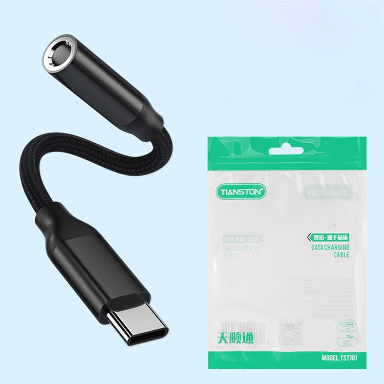TIANSTON For iPhone 15 Type-C Male to 3.5mm Female Headphone Adapter Audio Cable