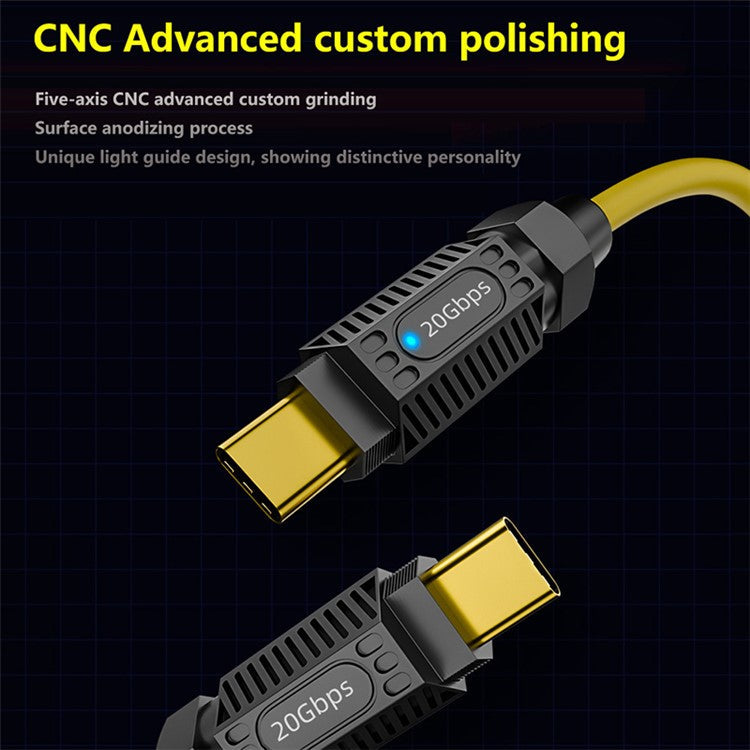 2m 140W 20Gbps USB3.2 Type-C Data Cable Support 8K 60Hz Audio Video Transmission
