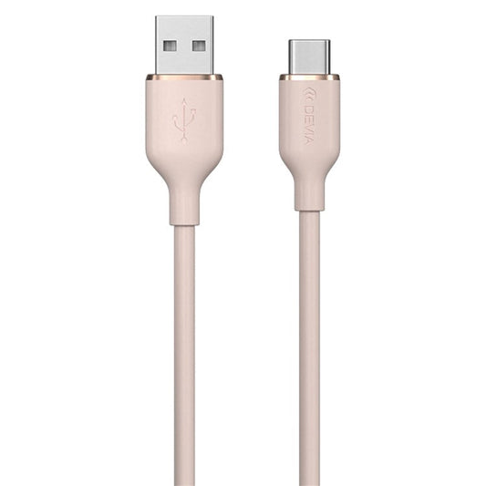 DEVIA Jelly Series EC629 1.2m USB-A to Type-C Silicone Charging Cable Data Sync Cord - Pink
