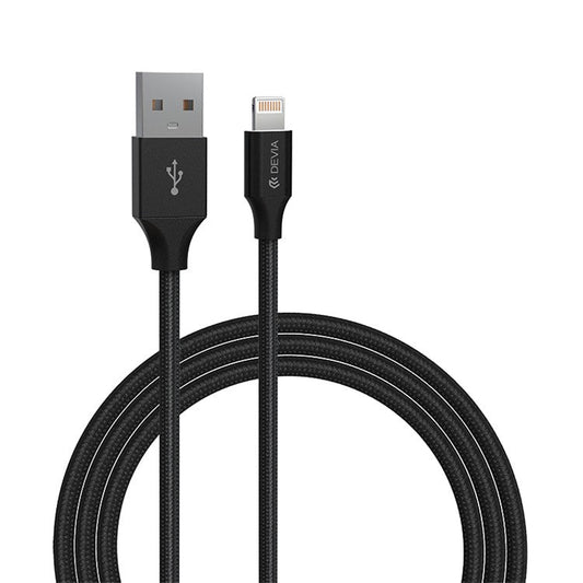 DEVIA Gracious Series EC412 2m USB-A to Lightning Phone Charging Cable Data Sync Braided Cord