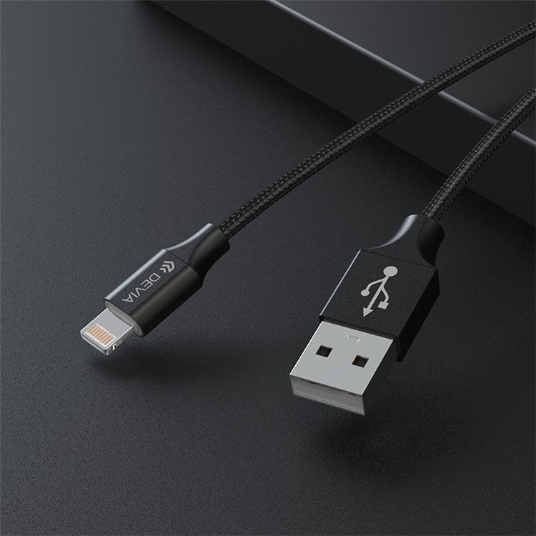 DEVIA Gracious Series EC412 2m USB-A to Lightning Phone Charging Cable Data Sync Braided Cord