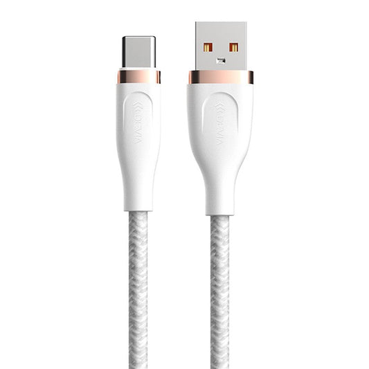 DEVIA Star Series EC311 1.5m USB-A to Type-C Data Cable 2.4A Fast Charging Cord - White
