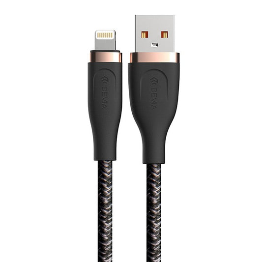 DEVIA Star Series EC417 1.5m USB-A to Lightning 2.4A Quick Charge Cable Data Sync Cord - Black