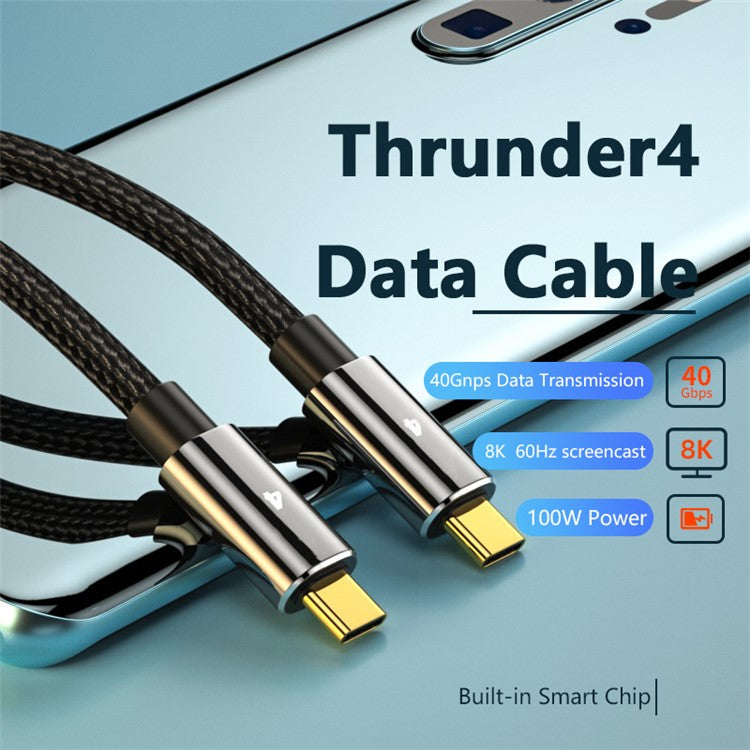 0.3m 40Gbps 8K 60Hz Thunderbolt 4 100W Fast Charging Data Cable