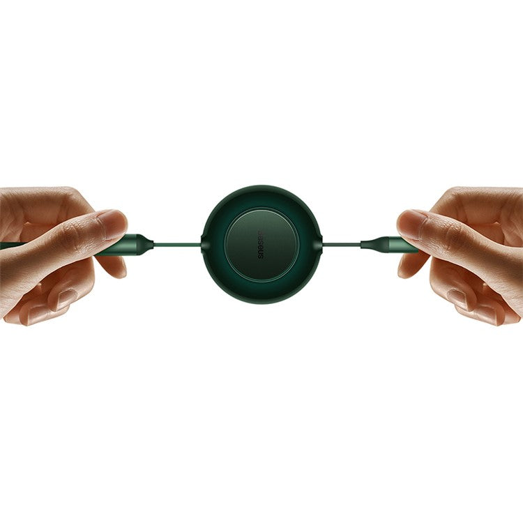 BASEUS Bright Mirror 2 Series Retractable Type-C to M+L+C 100W Fast Charging Cable, 1.1m - Green