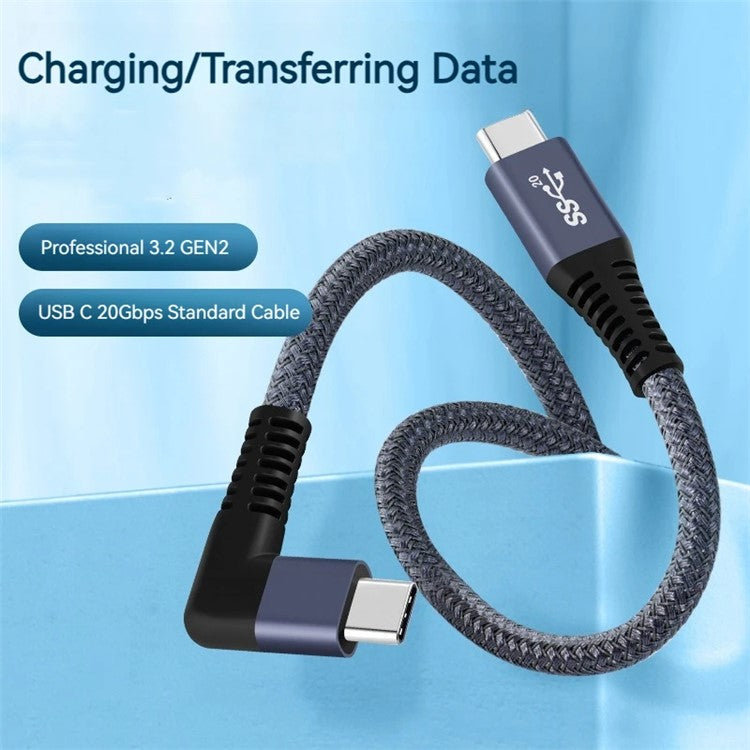 1m USB-C to USB-C Data Cable, Right Angle Type-C 100W Charging Cable, 20Gb / s, 4K 60Hz