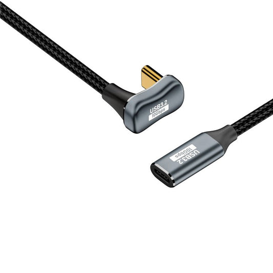 0.5m U-shape Type-C Male to Type-C Female Cable PD 100W USB3.2 Gen 2 Video Audio Transfer Cord