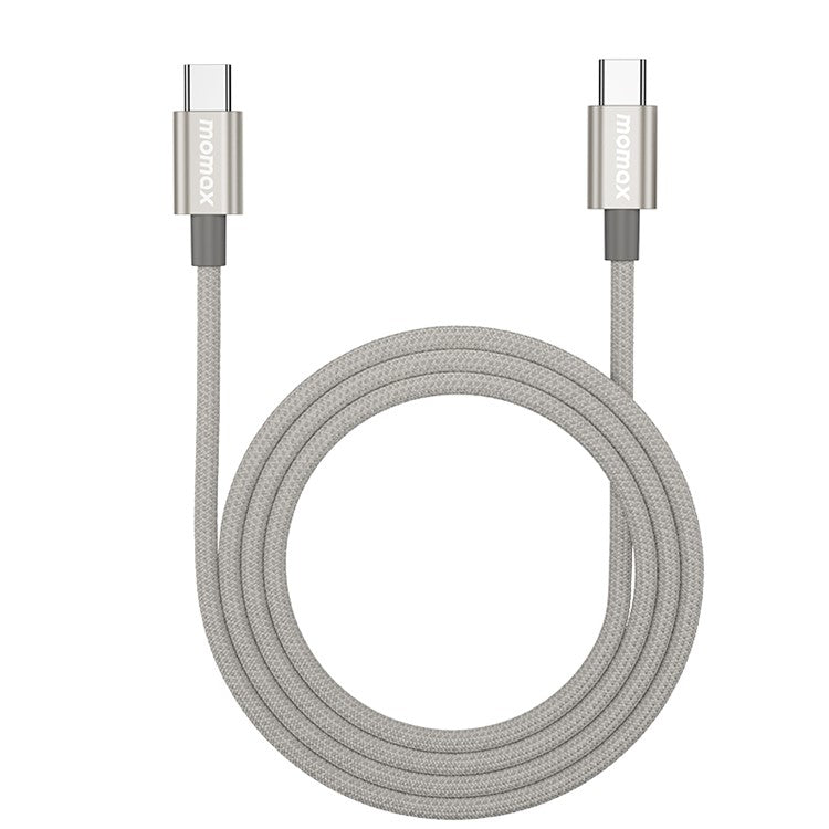 MOMAX Elite 1.5m USB C to USB C PD 60W Fast Charging Wire Nylon Braided Data Cable - Titanium Gold
