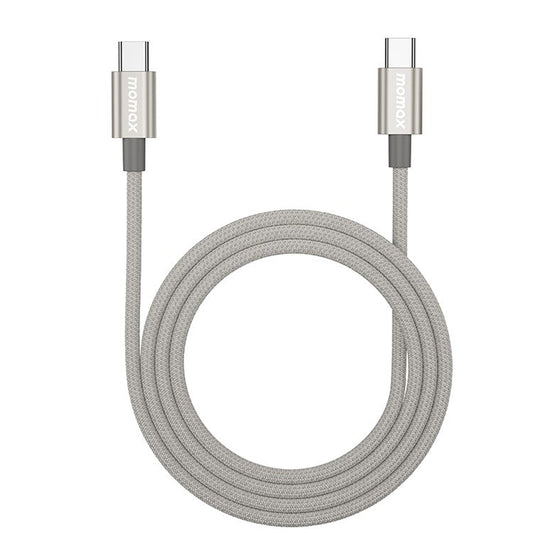 MOMAX Elite 1.5m USB C to USB C PD 60W Fast Charging Wire Nylon Braided Data Cable - Titanium Gold