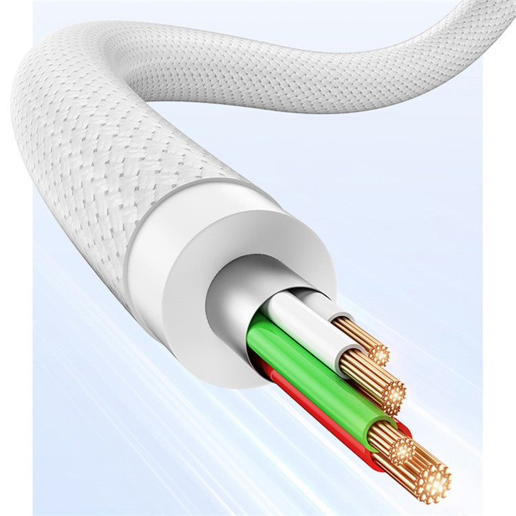 MOMAX Elite 2m Nylon Braided Charging Cable PD 100W USB C to USB C Data Cord - White