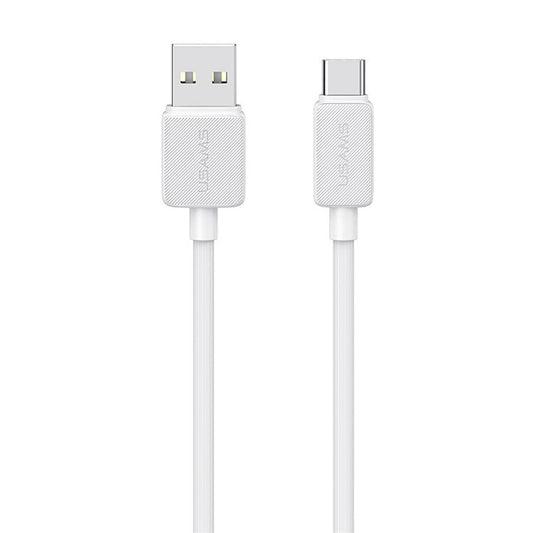 USAMS US-SJ688 KY Series 1m USB to Type-C 3A Striped Data Cord Phone Charging Cable - White