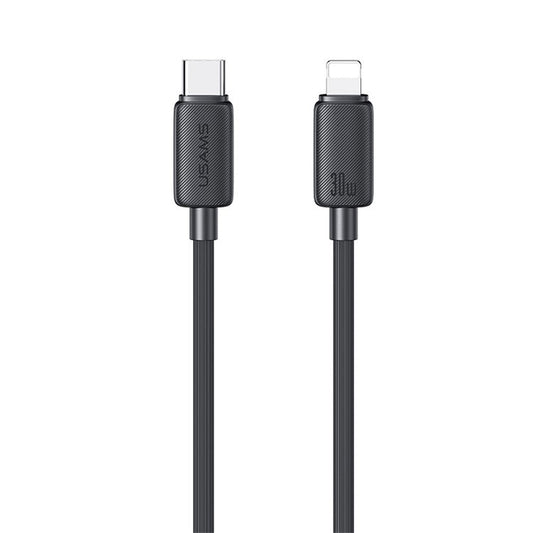 USAMS US-SJ697 2m Type-C to Lightning Fast Charging Cable 30W 480Mbps Charger Cable - Black