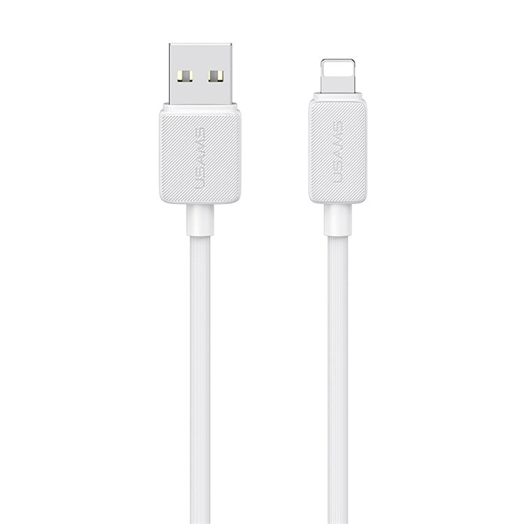USAMS US-SJ689 1m 480Mbps Data Cable for iPhone 2.4A USB to Lightning Charging Cord - White