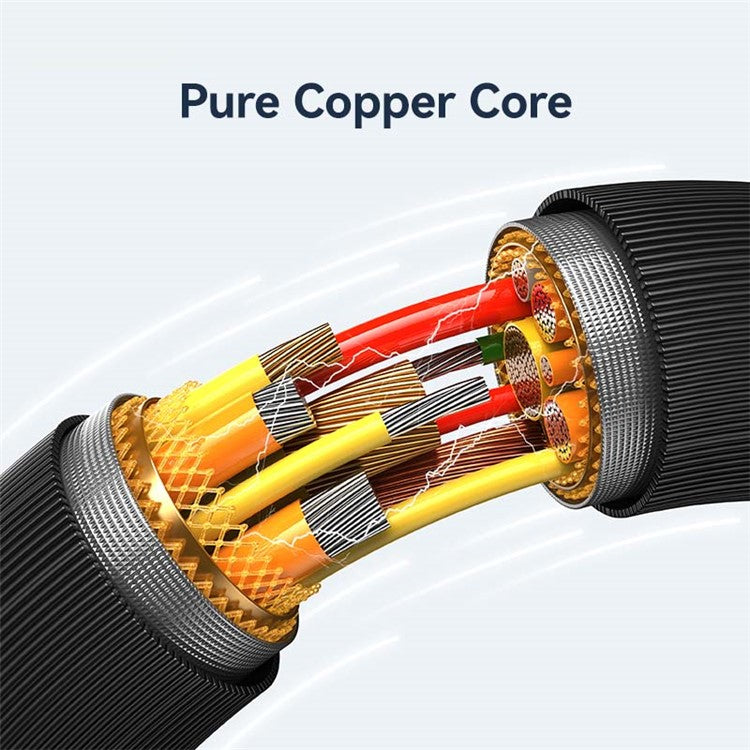 USAMS US-SJ699 3m USB to Lightning 2.4A Charging Cable Copper Core 480Mbps Data Cord - Black