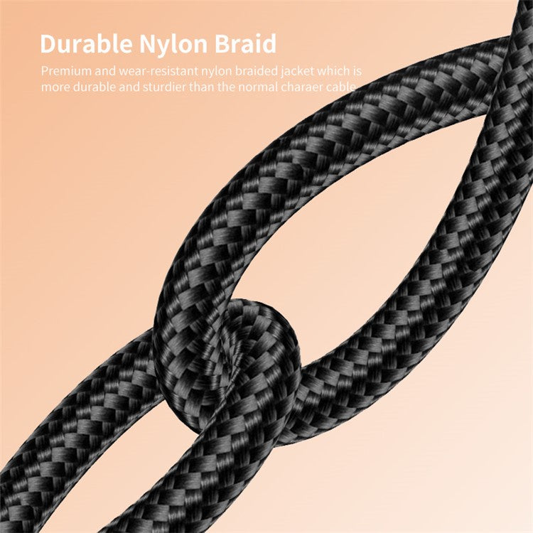 ENKAY USB / Type-C to iP / Type-C / Micro USB 5A Fast Charging Cable Nylon Braided Data Cable - 1.2m
