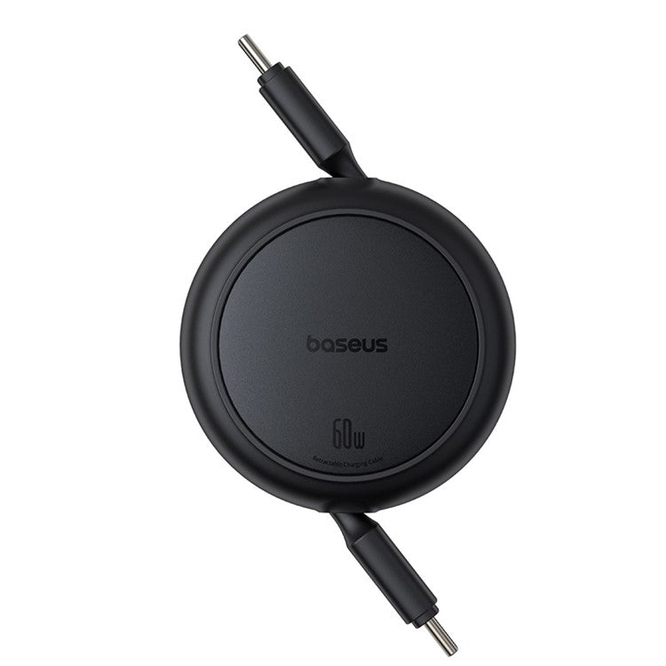 BASEUS Free2Pull Mini CB000088 1m 60W Telescopic Data Cable Type-C to Type-C Fast Charging Cable - Black