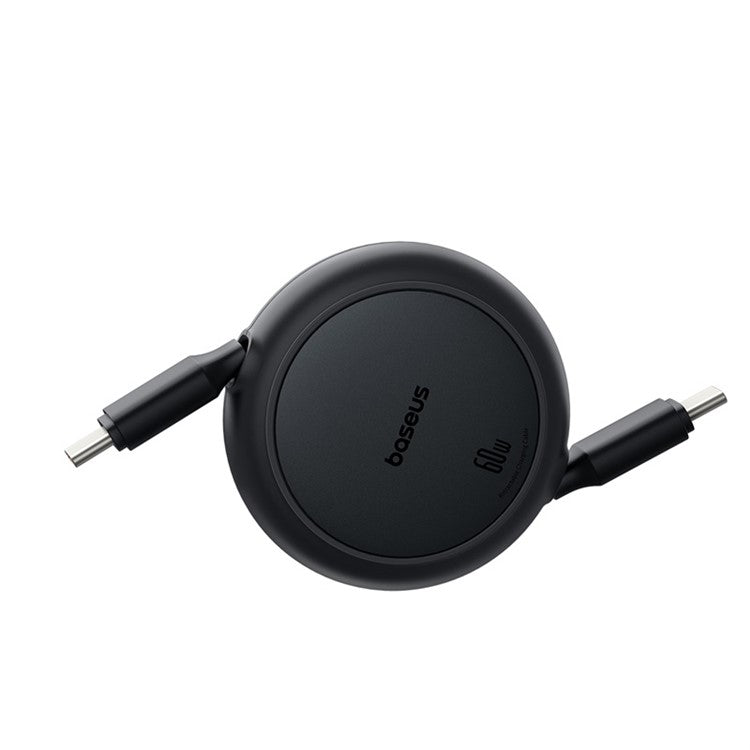 BASEUS Free2Pull Mini CB000088 1m 60W Telescopic Data Cable Type-C to Type-C Fast Charging Cable - Black