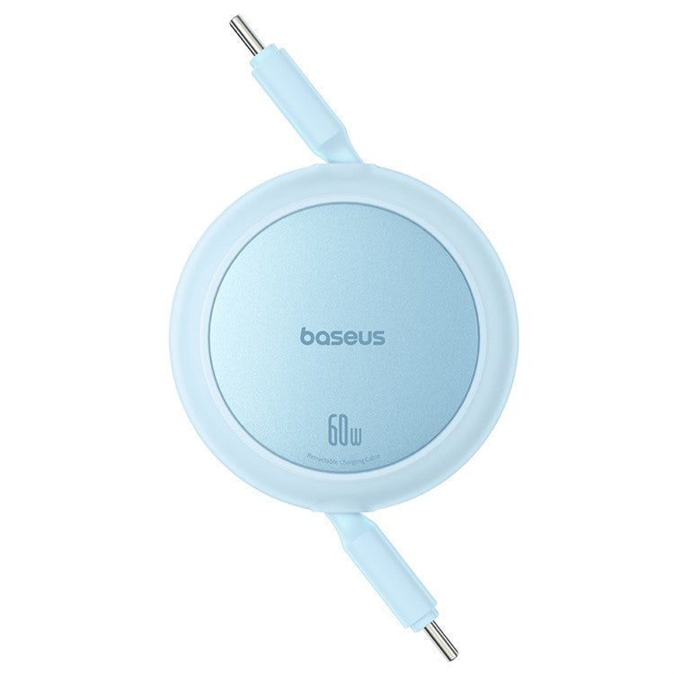 BASEUS Free2Pull Mini CB000088 1m 60W Telescopic Data Cable Type-C to Type-C Fast Charging Cable - Blue