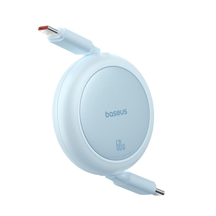 BASEUS Free2Pull Mini CB000088 1m 60W Telescopic Data Cable Type-C to Type-C Fast Charging Cable - Blue