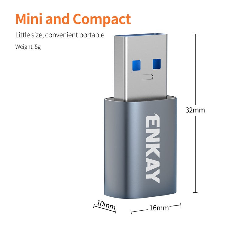 ENKAY ENK-AT118 USB 3.1 Male to Type-C Female Converter Data Transfer Fast Charging Adapter