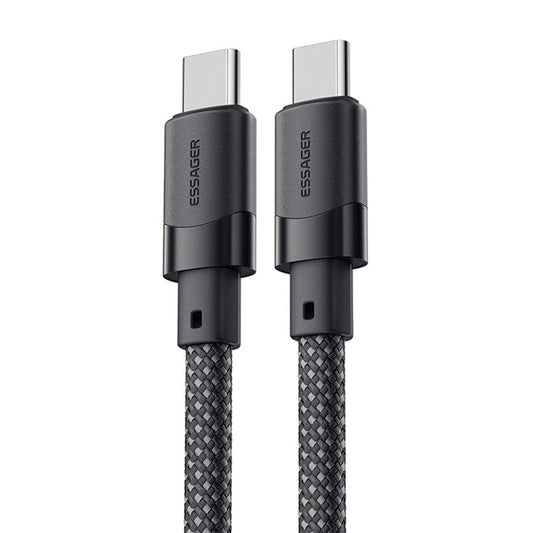 ESSAGER 1m 100W Magnetic Design Type-C to Type-C Charging Cable 480Mbps Data Cord - Black