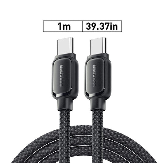 ESSAGER ES-X56 1m 100W Type-C to Type-C Charging Cable Magnetic Braided Data Cord