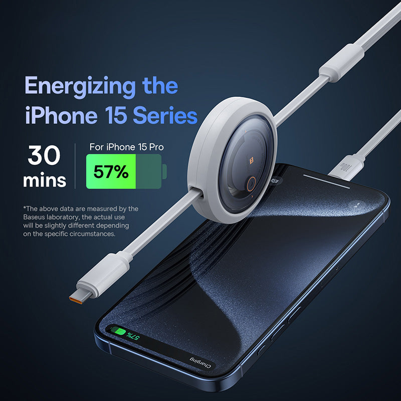 BASEUS Free2Draw Retractable Crystal Fast Charging Data Cable Type-C to Micro+iP+Type-C 100W, 1.1m - White