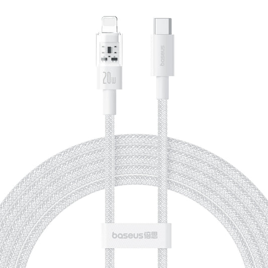 BASEUS Gem 2m Type-C to iP PD 20W Data Cable Braided Phone Fast Charging Cord - White