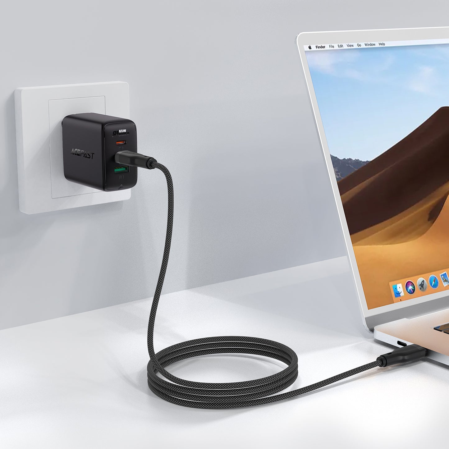 ACEFAST C8-03 1.2m USB-C to USB-C Charging Cable Cord 3A Braided Charging Data Cable