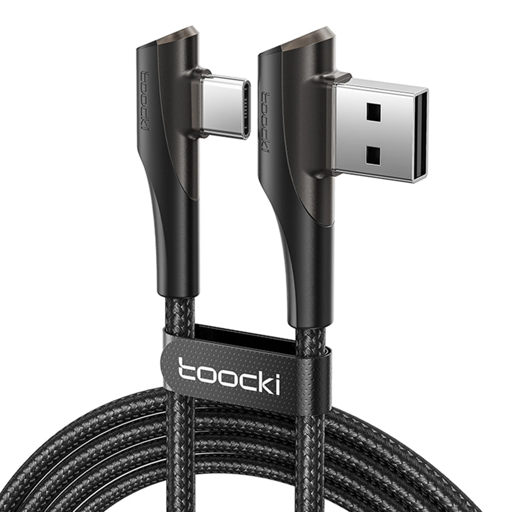TOOCKI TQ-X15A3 1m Right Angle Braided Cable USB to Type-C 3A Fast Charging Data Cord