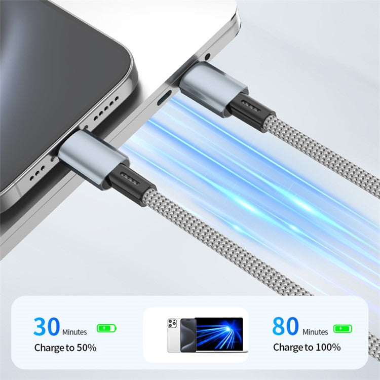 0.3m 12W USB-A to 8Pin Magnetic Charging Cable Mobile Phone 480Mbps Data Cable