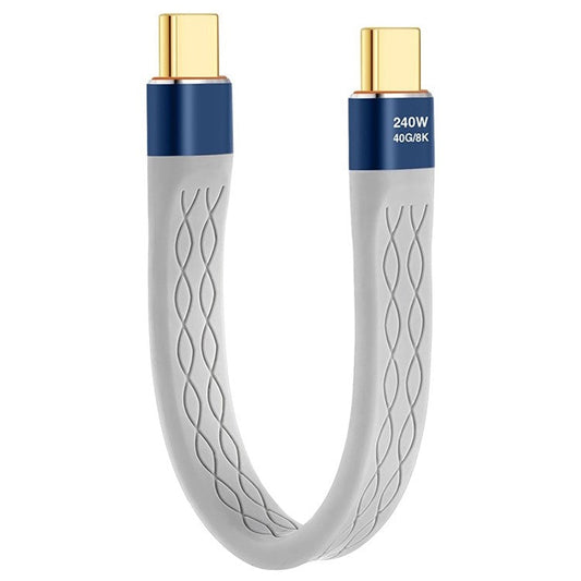 13.3cm 240W 40Gbps Data Cable Type-C to Type-C Soft FPC Charging Cord for Most Devices